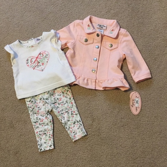 Little Lass Baby 3 Pc Outfit - 3/6 Mos NWT ๐ธ